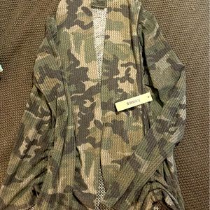 Camo cardigan. NWT. Never worn. Size small.